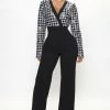 Fashion Nova Wide Leg Jumpsuits Natalia Sequin Jumpsuit - Black/White