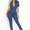 Fashion Nova Juliette Denim Jumpsuit - Dark Denim