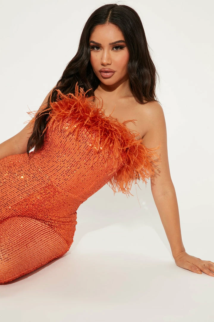 Fashion Nova Ready For The Show Jumpsuit - Orange