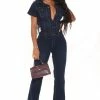 Fashion Nova Day Dreaming Denim Jumpsuit - Denim Jumpsuits