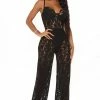 Fashion Nova Jumpsuits Evening Glow Lace Jumpsuit - Black