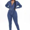 Fashion Nova Jumpsuits Darling Denim Jumpsuit - Dark Wash