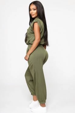 Fashion Nova Jumpsuits Mariel Utility Jumpsuit - Olive
