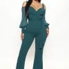 Fashion Nova Jumpsuits Falling For Your Charm Jumpsuit - Hunter