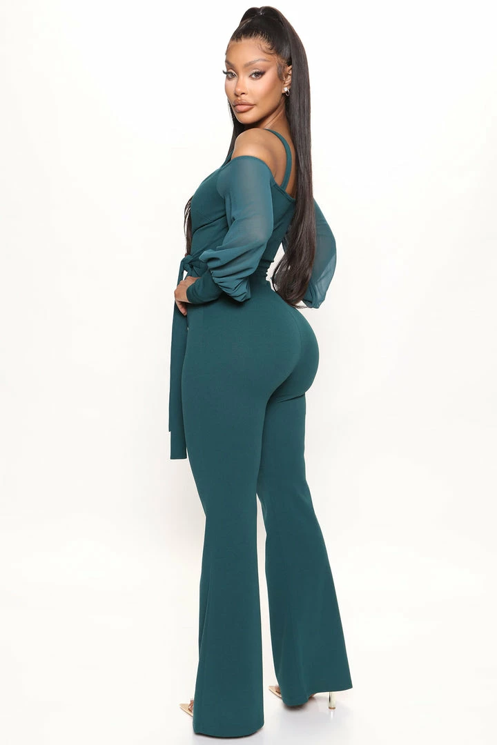 Fashion Nova Jumpsuits Falling For Your Charm Jumpsuit - Hunter