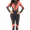 Fashion Nova Feeling You Fishnet Jumpsuit - Orange/combo Jumpsuits