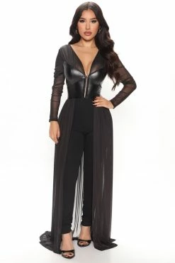 Fashion Nova Jumpsuits She's Just Lovely Jumpsuit - Black