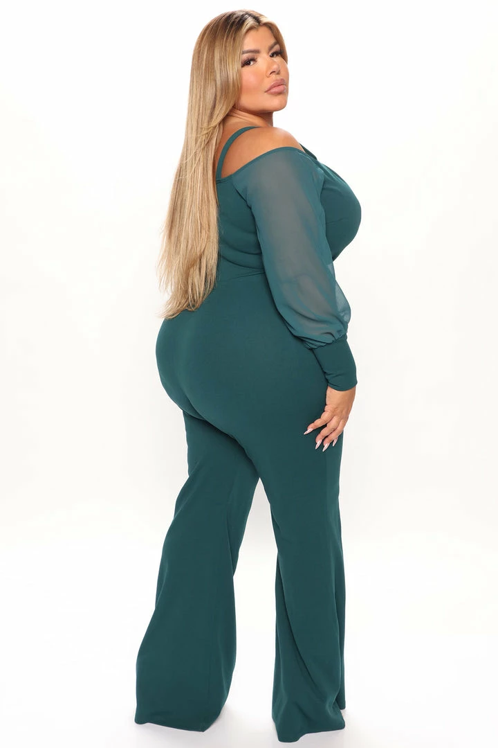 Fashion Nova Jumpsuits Falling For Your Charm Jumpsuit - Hunter