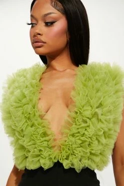 Fashion Nova Jumpsuits Tulle For You Jumpsuit - Chartreuse