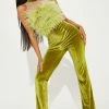 Fashion Nova Viviana Velvet Jumpsuit - Chartreuse