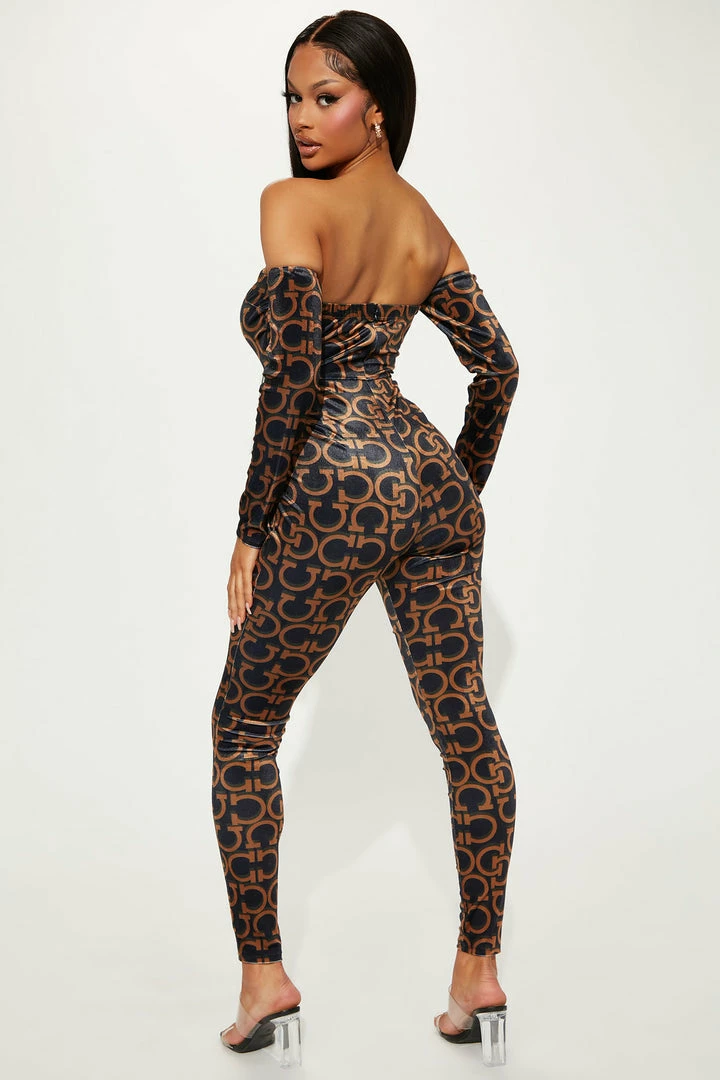 Fashion Nova Danika Velvet Jumpsuit - Black/combo Jumpsuits