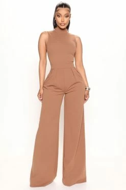 Fashion Nova Workaholic Jumpsuit - Mocha Jumpsuits