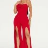 Fashion Nova Date Night Out Jumpsuit - Red