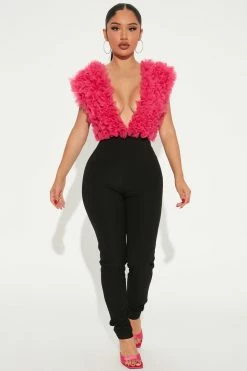 Fashion Nova Tulle For You Jumpsuit - Pink/combo