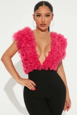 Fashion Nova Tulle For You Jumpsuit - Pink/combo