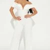 Fashion Nova Jumpsuits Lily Lace Jumpsuit - White