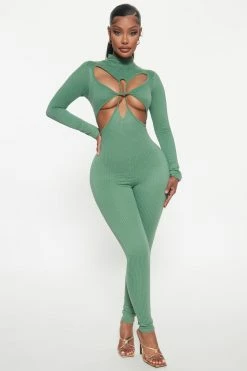 Fashion Nova Always Distracted Jumpsuit - Olive