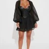 Fashion Nova Vanessa Romper - Black Rompers