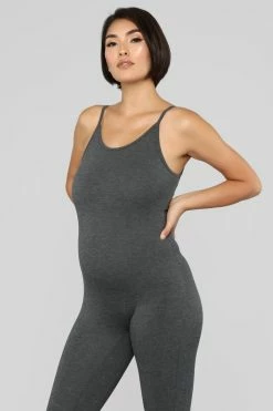 Fashion Nova Nova Season Jumpsuit - Charcoal