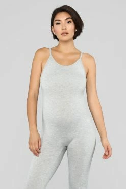 Fashion Nova Jumpsuits Nova Season Jumpsuit - Heather Grey
