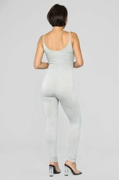Fashion Nova Jumpsuits Nova Season Jumpsuit - Heather Grey