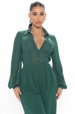 Fashion Nova Like Me Better Jumpsuit - Hunter Wide Leg Jumpsuits