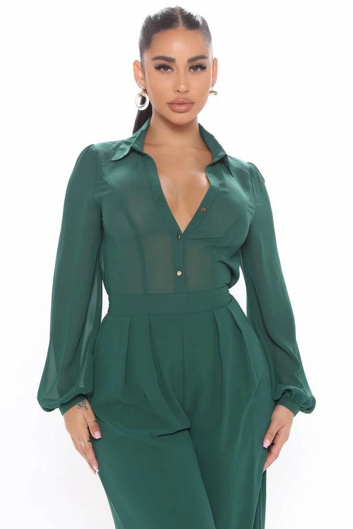 Fashion Nova Like Me Better Jumpsuit - Hunter Wide Leg Jumpsuits
