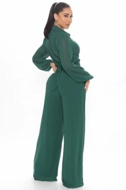 Fashion Nova Like Me Better Jumpsuit - Hunter Wide Leg Jumpsuits