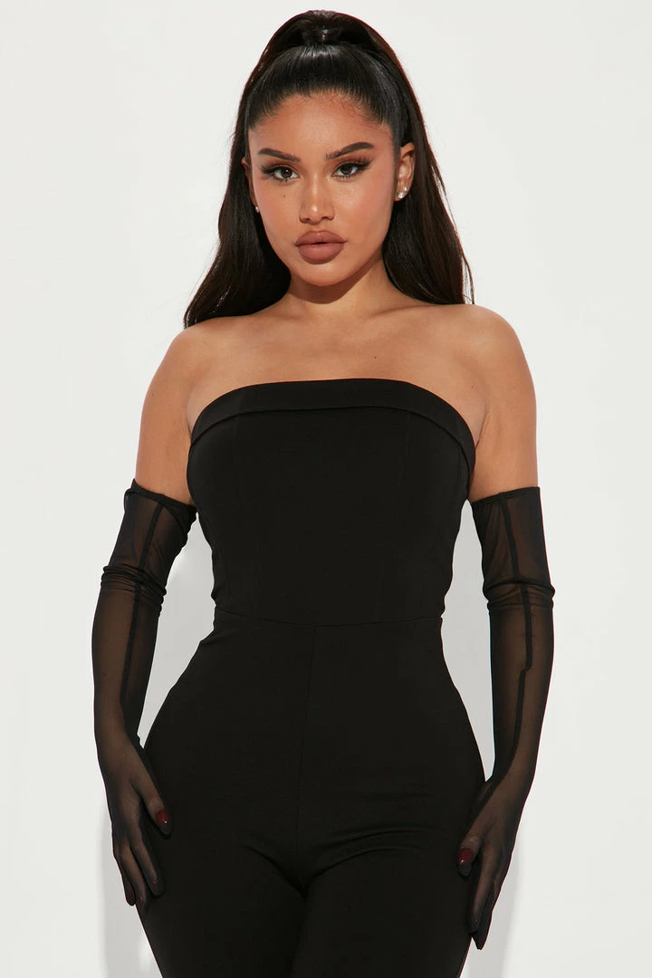 Fashion Nova Jumpsuits Bella Corset Jumpsuit Set - Black