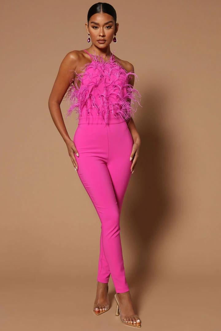 Fashion Nova Ysabel Jumpsuit - Hot Pink