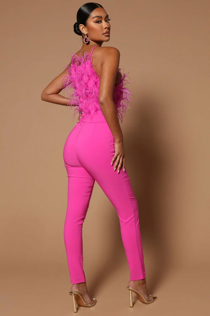 Fashion Nova Ysabel Jumpsuit - Hot Pink