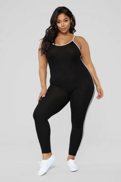 Fashion Nova Post Gym Selfie Jumpsuit - Black