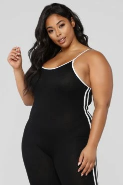 Fashion Nova Post Gym Selfie Jumpsuit - Black