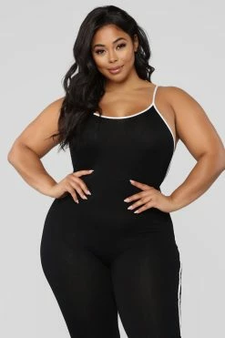 Fashion Nova Post Gym Selfie Jumpsuit - Black