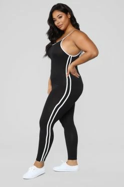 Fashion Nova Post Gym Selfie Jumpsuit - Black
