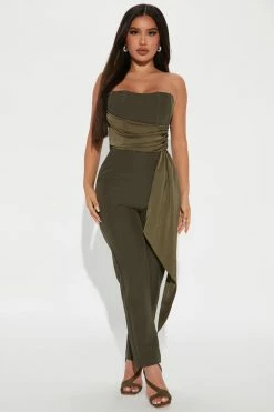 Fashion Nova Genesis Petite Jumpsuit - Olive