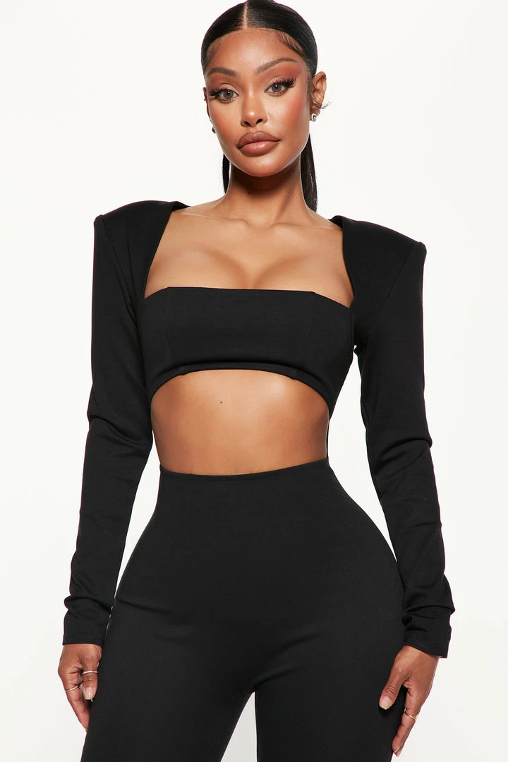 Fashion Nova Take Me Out Jumpsuit - Black Jumpsuits