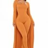 Fashion Nova Nova Charmer Jumpsuit Set - Camel