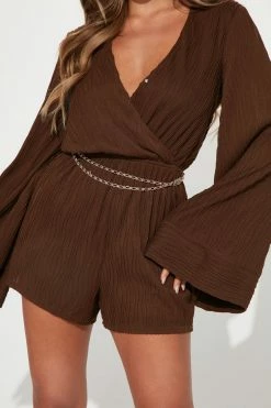 Fashion Nova Vacay Days Romper - Brown