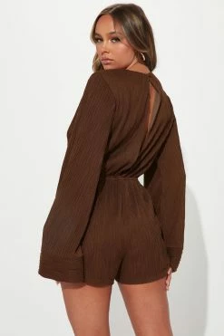 Fashion Nova Vacay Days Romper - Brown