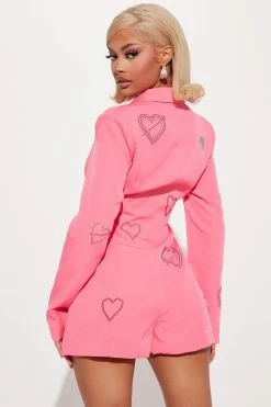 Fashion Nova Rompers Love The Business Blazer Romper - Pink