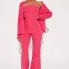 Fashion Nova Jumpsuits Charlotte Blazer Jumpsuit Set - Fuchsia