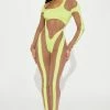 Fashion Nova Nothing To See Mesh Jumpsuit - Lime