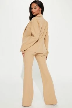 Fashion Nova Charlotte Blazer Jumpsuit Set - Taupe Jumpsuits