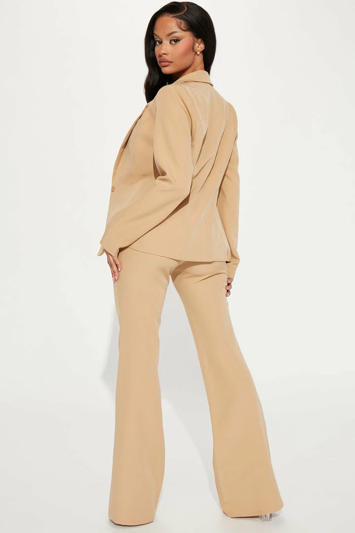 Fashion Nova Charlotte Blazer Jumpsuit Set - Taupe Jumpsuits