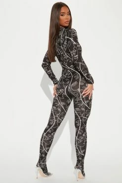 Fashion Nova In Your Face Jumpsuit - Black/combo