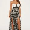 Fashion Nova Taylor Tweed Jumpsuit - Black/White Jumpsuits