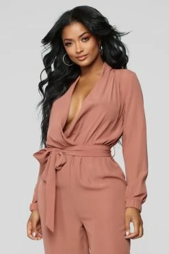 Fashion Nova Stroll At The Plaza Jumpsuit - Mauve Jumpsuits