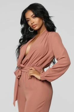 Fashion Nova Stroll At The Plaza Jumpsuit - Mauve Jumpsuits