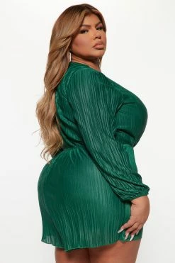 Fashion Nova Stay Sweet Satin Romper - Hunter Rompers